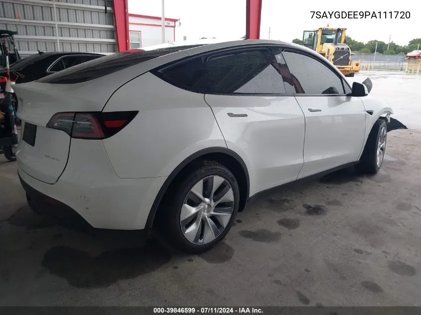 2023 Tesla Model Y VIN: 7SAYGDEE9PA111720 Lot: 39846599