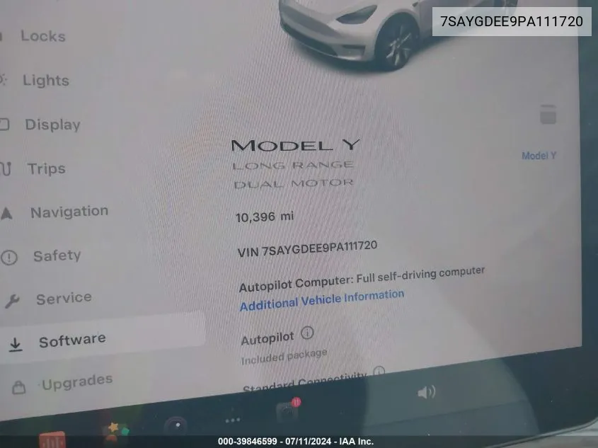 7SAYGDEE9PA111720 2023 Tesla Model Y