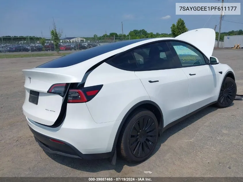 7SAYGDEE1PF611177 2023 Tesla Model Y Awd/Long Range Dual Motor All-Wheel Drive