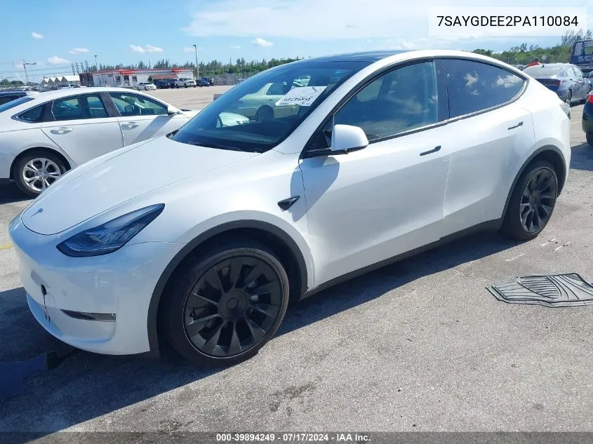 2023 Tesla Model Y VIN: 7SAYGDEE2PA110084 Lot: 39894249