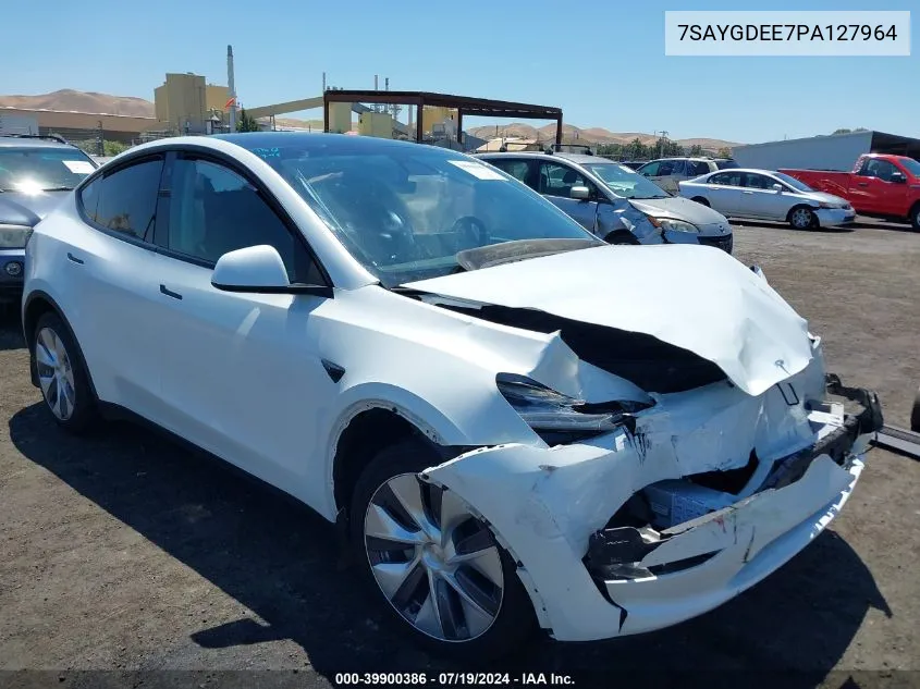 2023 Tesla Model Y Awd/Long Range Dual Motor All-Wheel Drive VIN: 7SAYGDEE7PA127964 Lot: 39900386