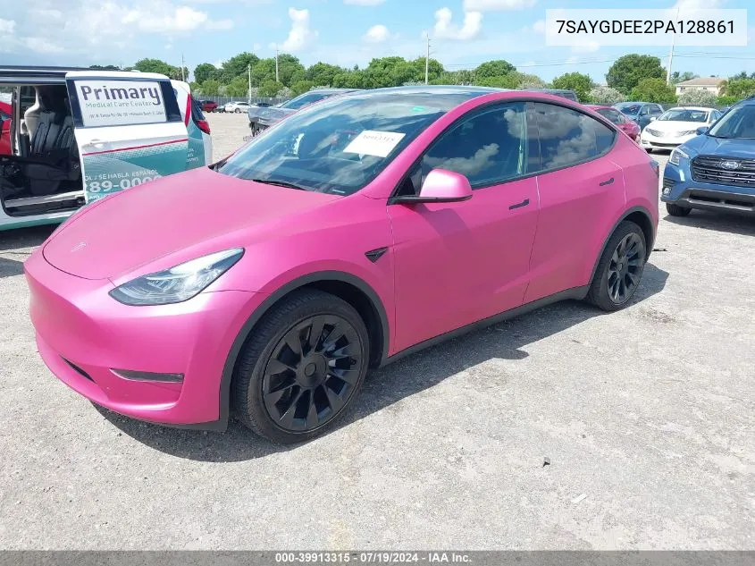 2023 Tesla Model Y VIN: 7SAYGDEE2PA128861 Lot: 39913315