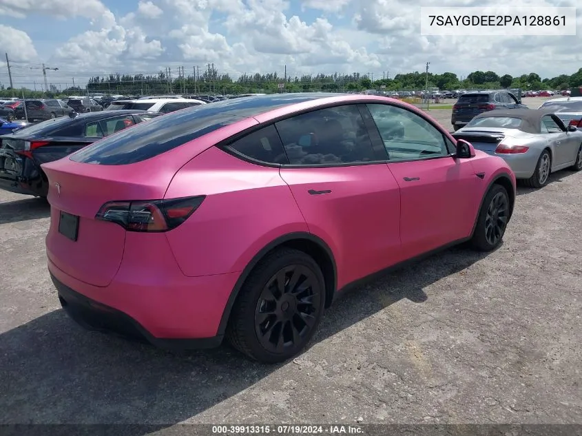 2023 Tesla Model Y VIN: 7SAYGDEE2PA128861 Lot: 39913315