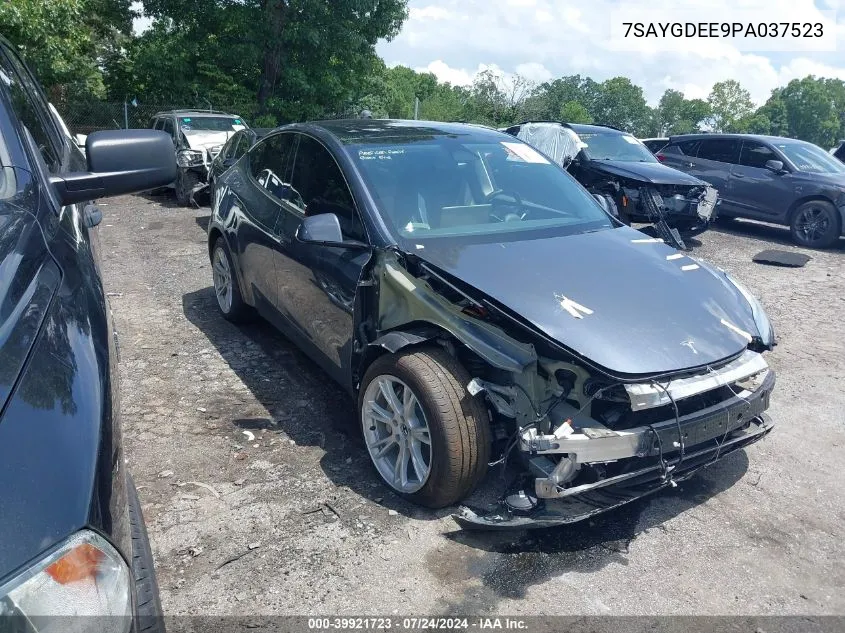 2023 Tesla Model Y Awd/Long Range Dual Motor All-Wheel Drive VIN: 7SAYGDEE9PA037523 Lot: 39921723