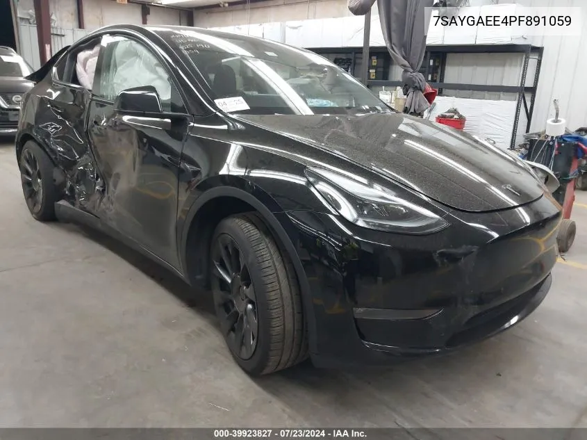 2023 Tesla Model Y Awd/Long Range Dual Motor All-Wheel Drive VIN: 7SAYGAEE4PF891059 Lot: 39923827