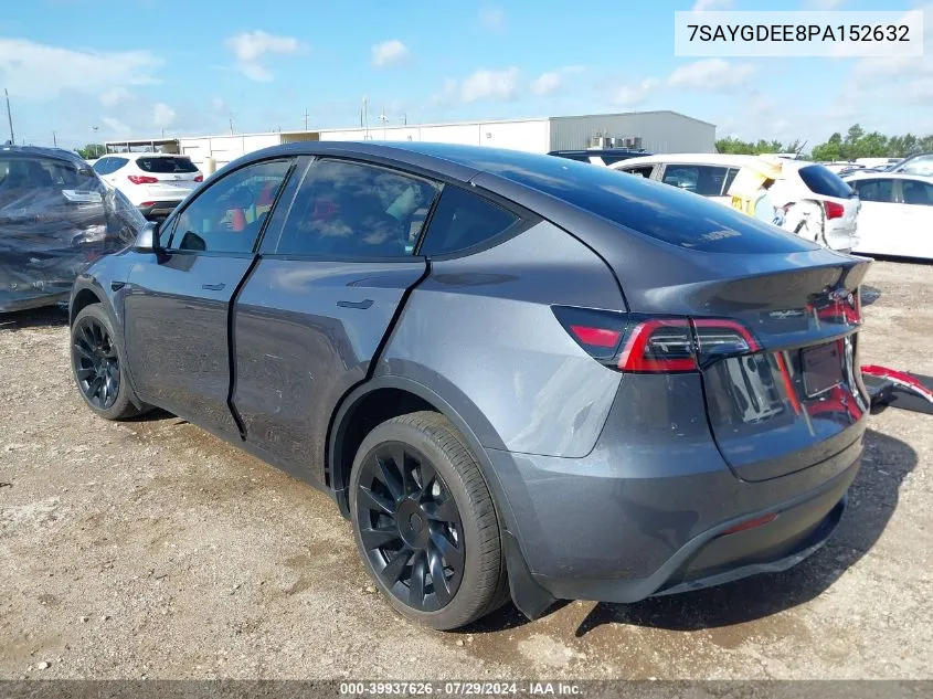 2023 Tesla Model Y Awd/Long Range Dual Motor All-Wheel Drive VIN: 7SAYGDEE8PA152632 Lot: 39937626