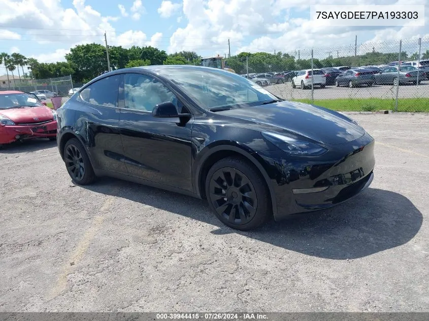 7SAYGDEE7PA193303 2023 Tesla Model Y