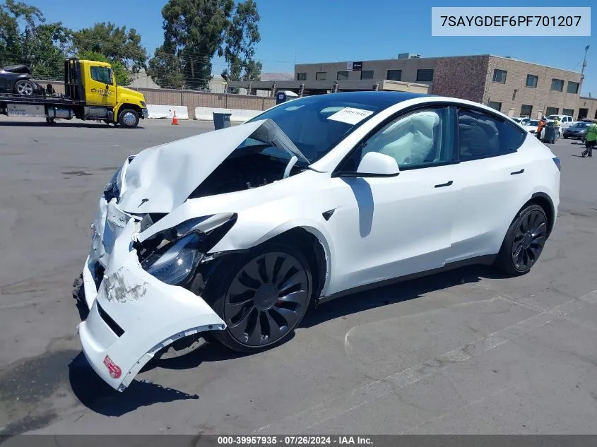 7SAYGDEF6PF701207 2023 Tesla Model Y Awd/Performance Dual Motor All-Wheel Drive