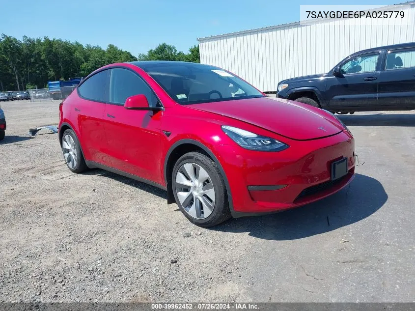 2023 Tesla Model Y Awd/Long Range Dual Motor All-Wheel Drive VIN: 7SAYGDEE6PA025779 Lot: 39962452