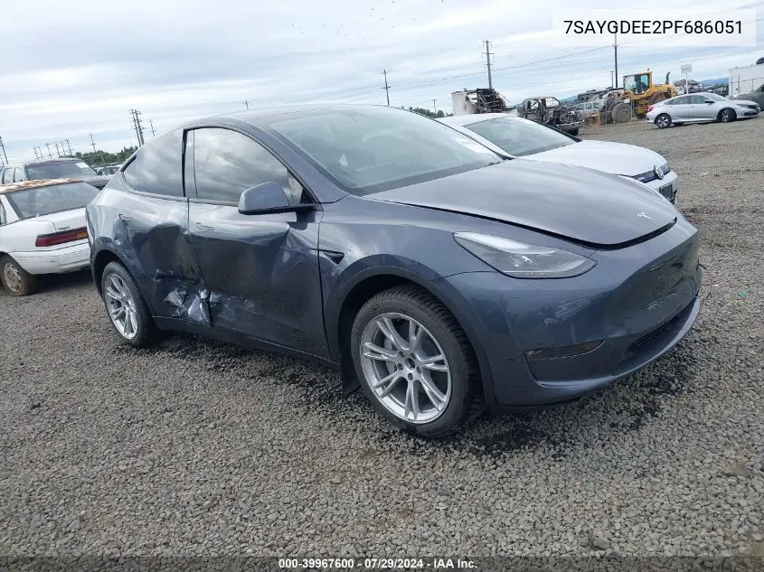 7SAYGDEE2PF686051 2023 Tesla Model Y Awd/Long Range Dual Motor All-Wheel Drive