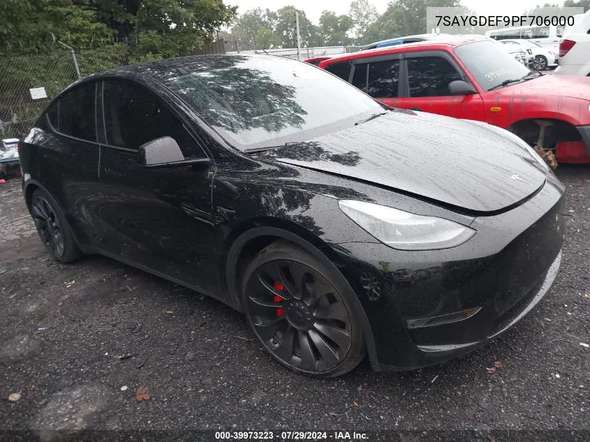 7SAYGDEF9PF706000 2023 Tesla Model Y Awd/Performance Dual Motor All-Wheel Drive