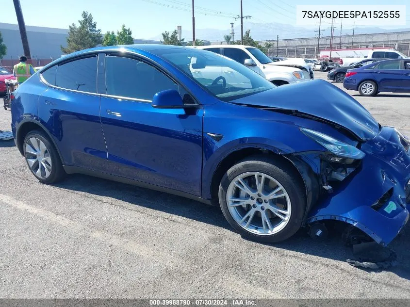 2023 Tesla Model Y Awd/Long Range Dual Motor All-Wheel Drive VIN: 7SAYGDEE5PA152555 Lot: 39988790