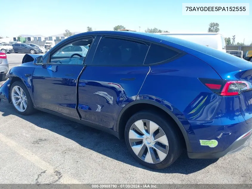 2023 Tesla Model Y Awd/Long Range Dual Motor All-Wheel Drive VIN: 7SAYGDEE5PA152555 Lot: 39988790