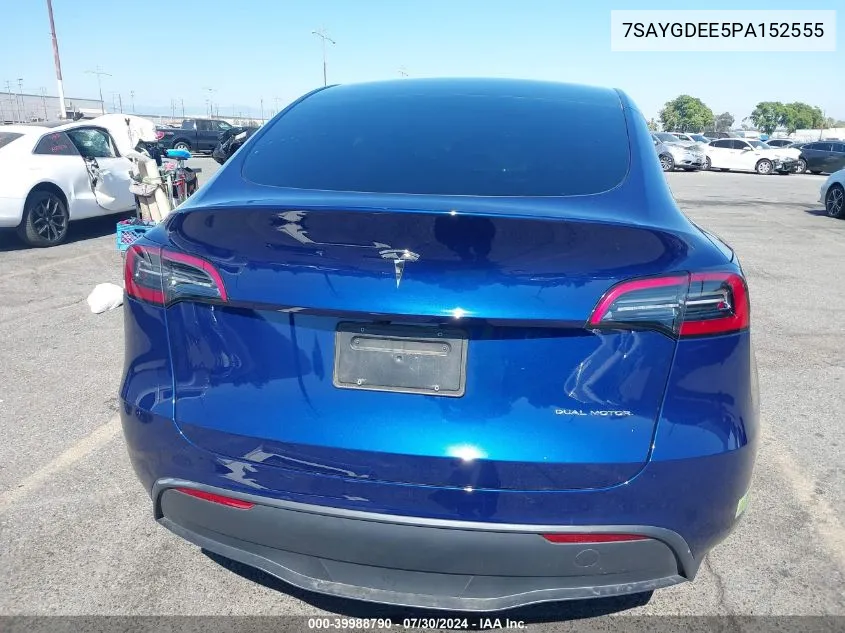 7SAYGDEE5PA152555 2023 Tesla Model Y Awd/Long Range Dual Motor All-Wheel Drive