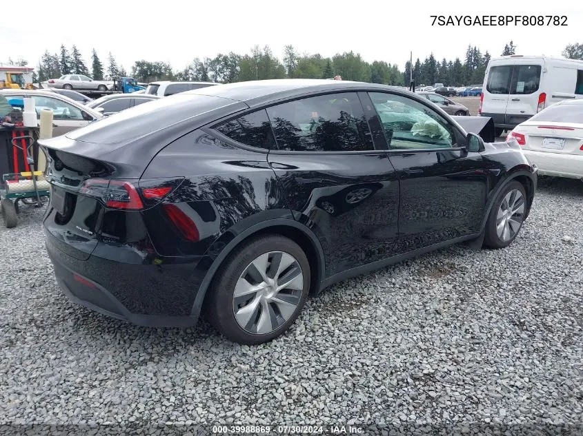 2023 Tesla Model Y Awd/Long Range Dual Motor All-Wheel Drive VIN: 7SAYGAEE8PF808782 Lot: 39988869