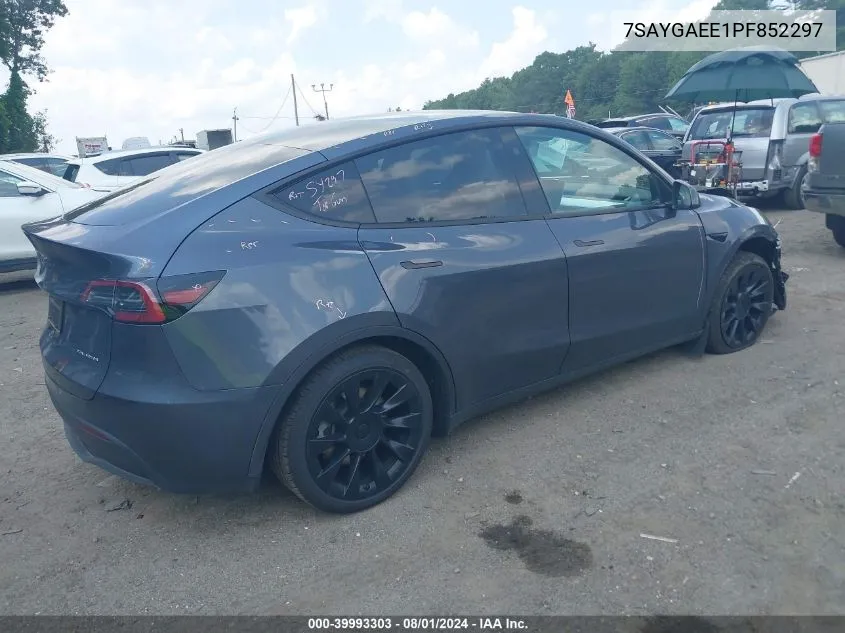 2023 Tesla Model Y Awd/Long Range Dual Motor All-Wheel Drive VIN: 7SAYGAEE1PF852297 Lot: 39993303