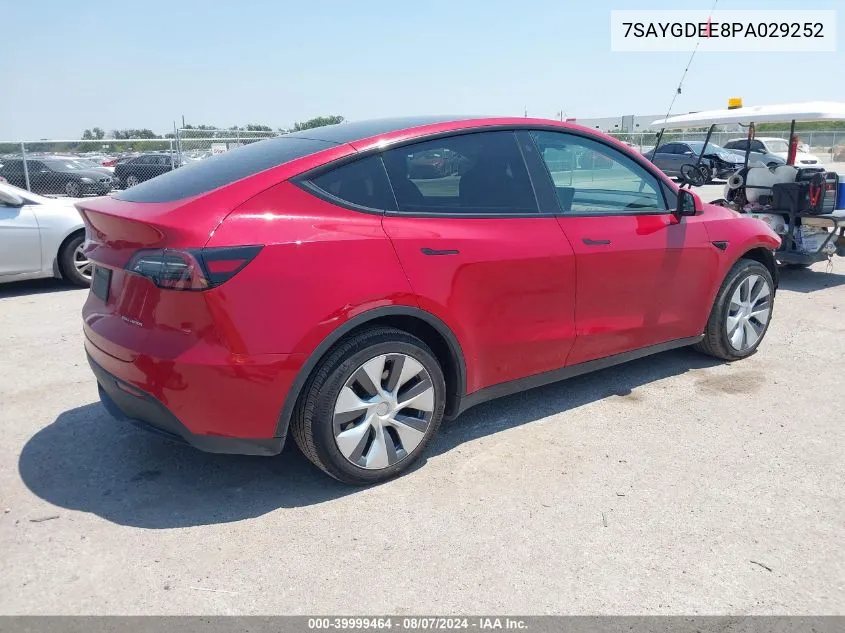 2023 Tesla Model Y Awd/Long Range Dual Motor All-Wheel Drive VIN: 7SAYGDEE8PA029252 Lot: 39999464