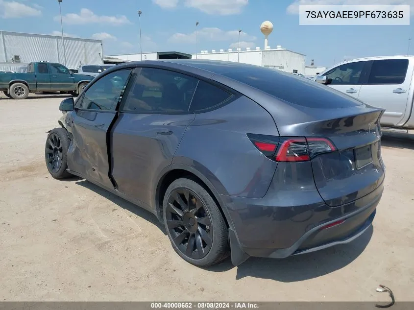 2023 Tesla Model Y Awd/Long Range Dual Motor All-Wheel Drive VIN: 7SAYGAEE9PF673635 Lot: 40008652