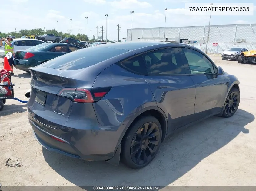 2023 Tesla Model Y Awd/Long Range Dual Motor All-Wheel Drive VIN: 7SAYGAEE9PF673635 Lot: 40008652