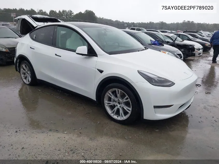 7SAYGDEE2PF789020 2023 Tesla Model Y Awd/Long Range Dual Motor All-Wheel Drive