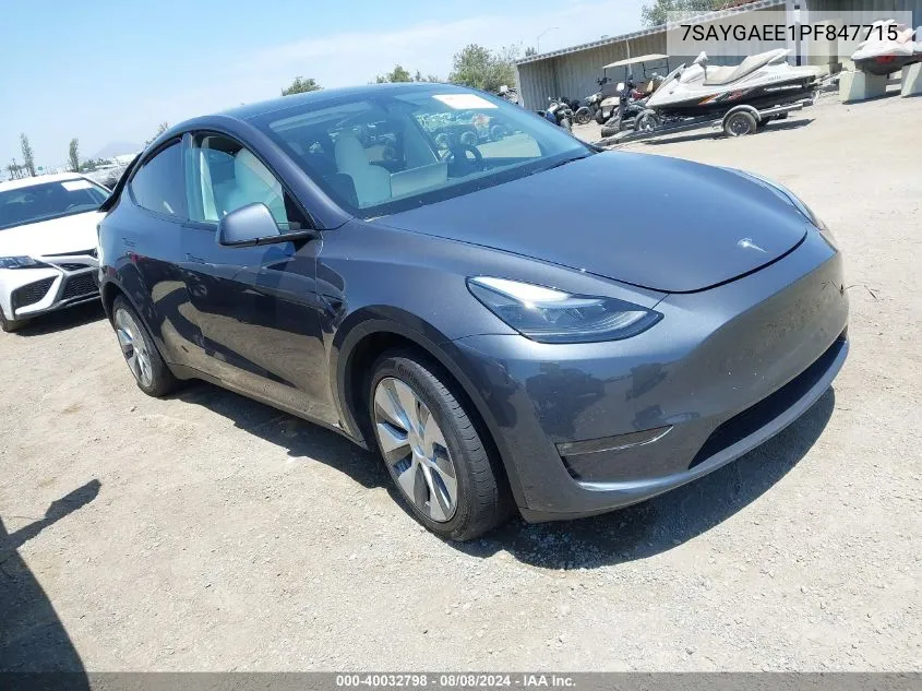 7SAYGAEE1PF847715 2023 Tesla Model Y Awd/Long Range Dual Motor All-Wheel Drive