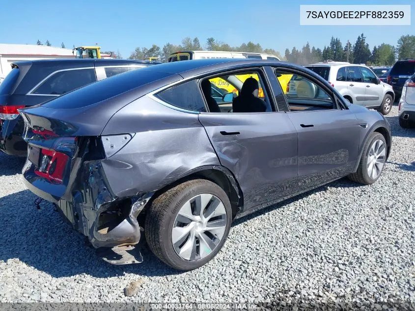 2023 Tesla Model Y Awd/Long Range Dual Motor All-Wheel Drive VIN: 7SAYGDEE2PF882359 Lot: 40033764