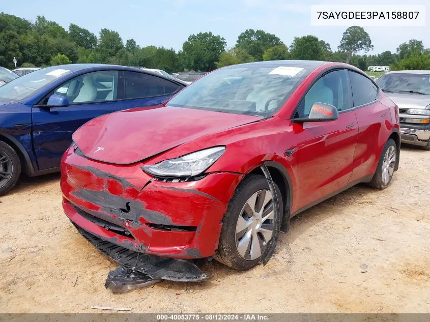 7SAYGDEE3PA158807 2023 Tesla Model Y Awd/Long Range Dual Motor All-Wheel Drive