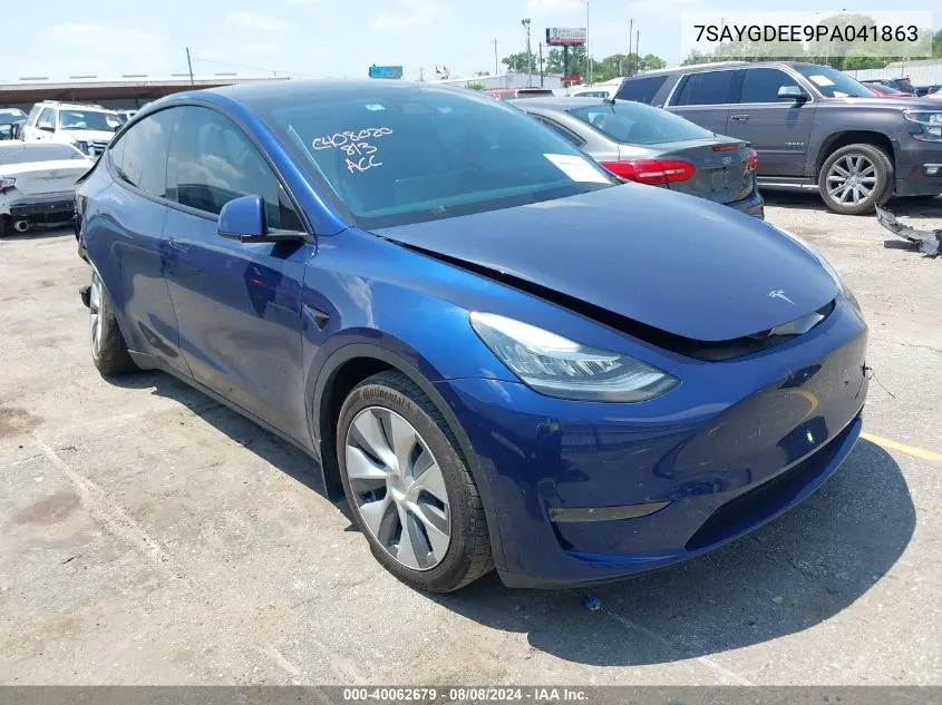 2023 Tesla Model Y VIN: 7SAYGDEE9PA041863 Lot: 40062679