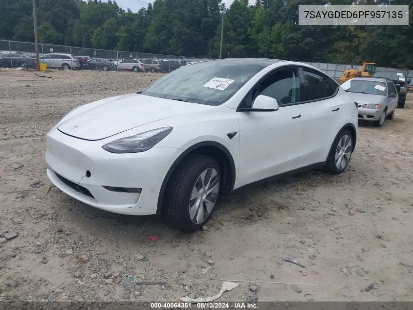 7SAYGDED6PF957135 2023 Tesla Model Y Rwd