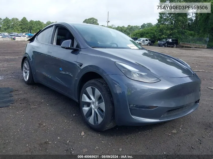 2023 Tesla Model Y VIN: 7SAYGDED3PF959506 Lot: 40065631