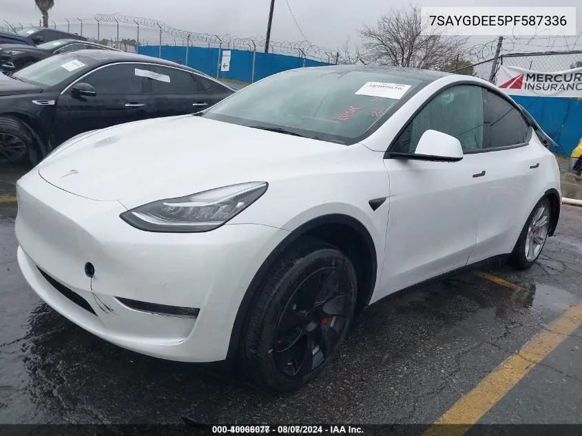 2023 Tesla Model Y Long Range Dual Motor All-Wheel Drive VIN: 7SAYGDEE5PF587336 Lot: 40066077