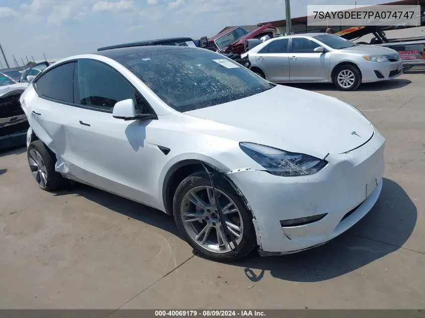 7SAYGDEE7PA074747 2023 Tesla Model Y Awd/Long Range Dual Motor All-Wheel Drive