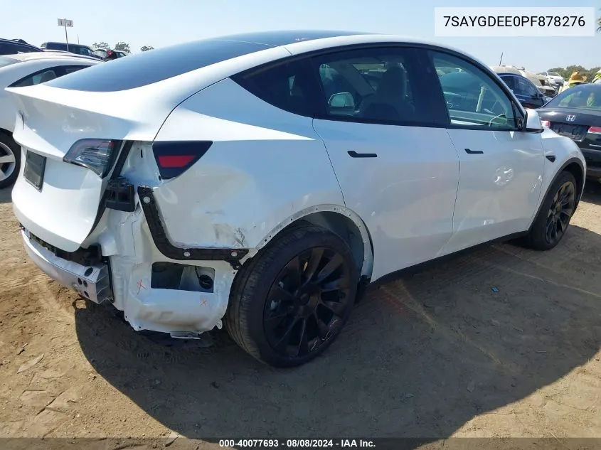 2023 Tesla Model Y Awd/Long Range Dual Motor All-Wheel Drive VIN: 7SAYGDEE0PF878276 Lot: 40077693