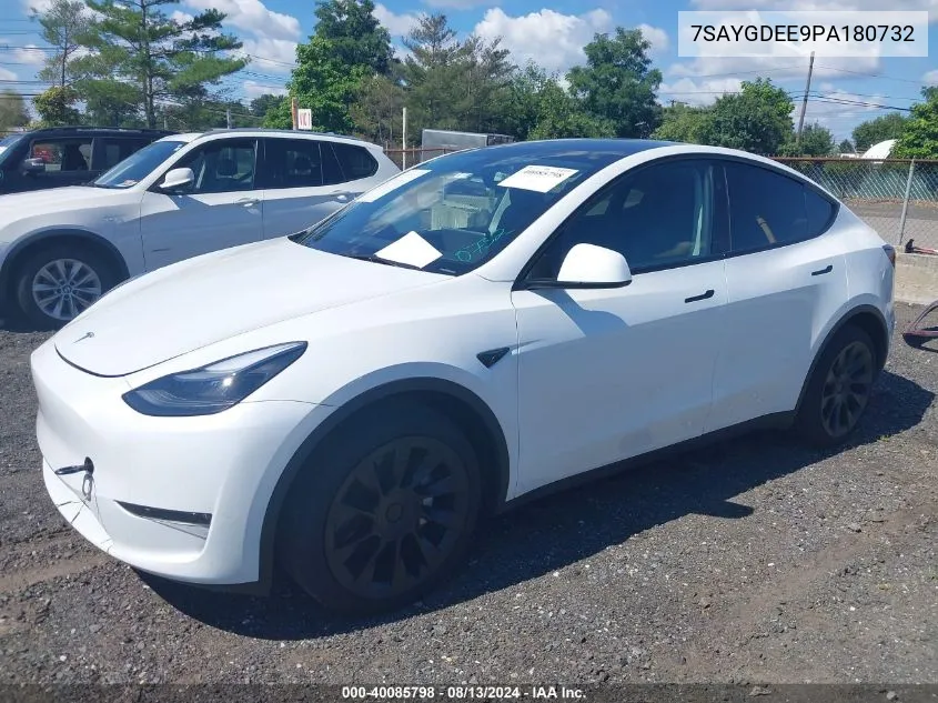 2023 Tesla Model Y VIN: 7SAYGDEE9PA180732 Lot: 40085798