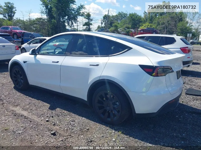 2023 Tesla Model Y VIN: 7SAYGDEE9PA180732 Lot: 40085798