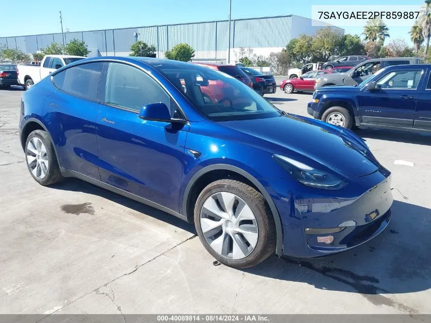 2023 Tesla Model Y Awd/Long Range Dual Motor All-Wheel Drive VIN: 7SAYGAEE2PF859887 Lot: 40089814