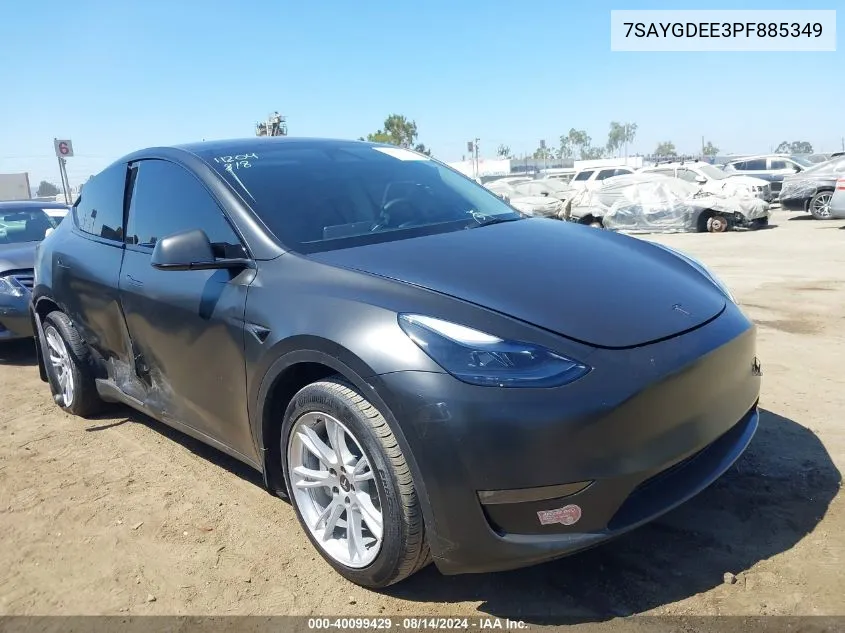 2023 Tesla Model Y Awd/Long Range Dual Motor All-Wheel Drive VIN: 7SAYGDEE3PF885349 Lot: 40099429