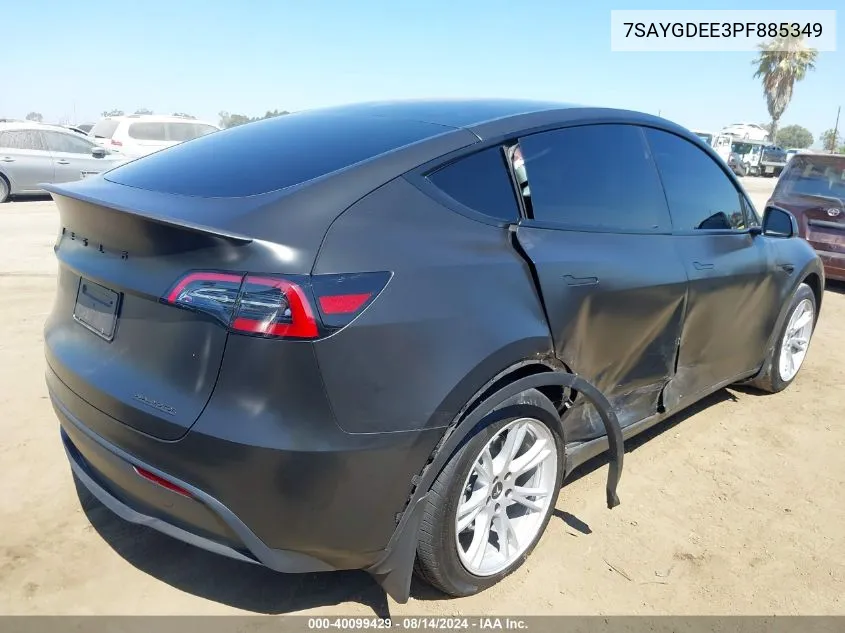 2023 Tesla Model Y Awd/Long Range Dual Motor All-Wheel Drive VIN: 7SAYGDEE3PF885349 Lot: 40099429