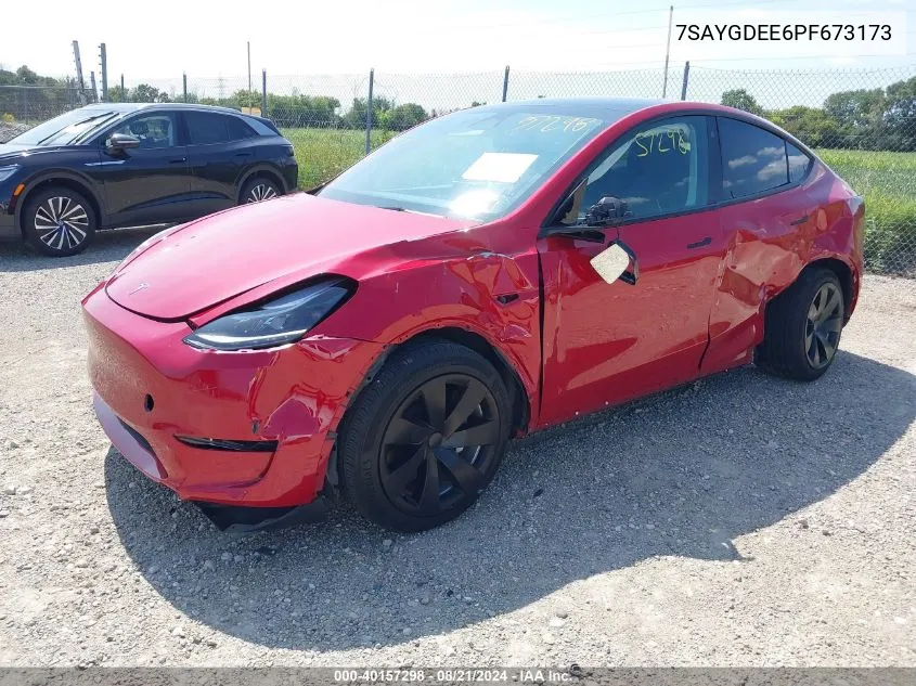 2023 Tesla Model Y VIN: 7SAYGDEE6PF673173 Lot: 40157298