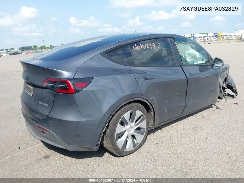 2023 Tesla Model Y VIN: 7SAYGDEE8PA032829 Lot: 40162987