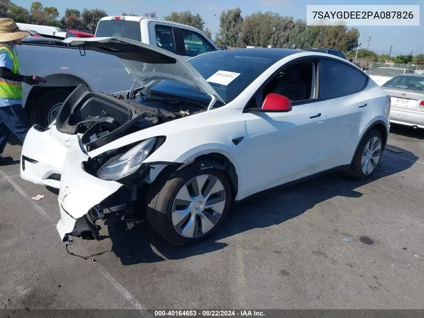 2023 Tesla Model Y Awd/Long Range Dual Motor All-Wheel Drive VIN: 7SAYGDEE2PA087826 Lot: 40164653