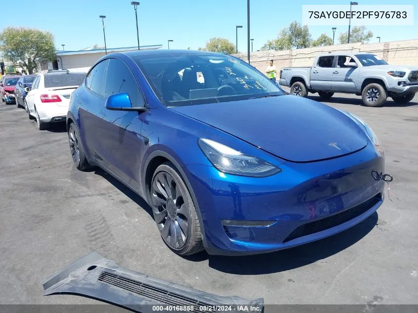 2023 Tesla Model Y VIN: 7SAYGDEF2PF976783 Lot: 40168858