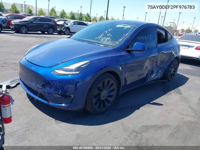 2023 Tesla Model Y VIN: 7SAYGDEF2PF976783 Lot: 40168858