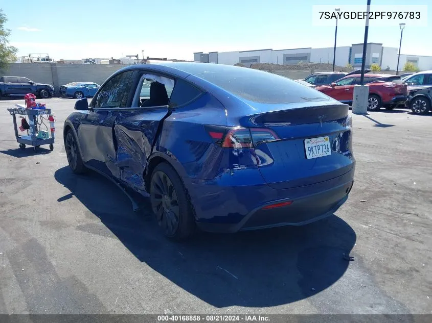 7SAYGDEF2PF976783 2023 Tesla Model Y