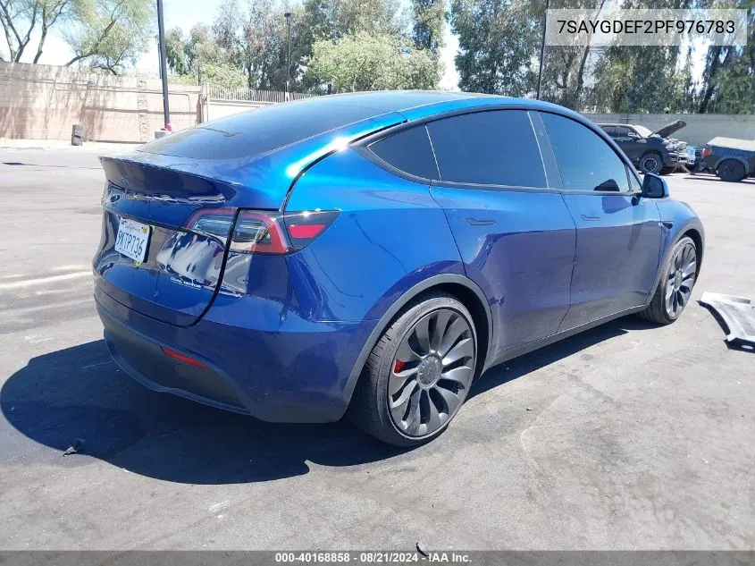 2023 Tesla Model Y VIN: 7SAYGDEF2PF976783 Lot: 40168858