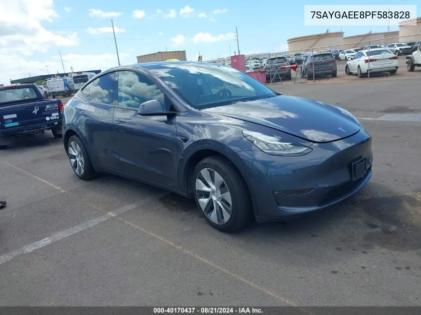 2023 Tesla Model Y VIN: 7SAYGAEE8PF583828 Lot: 40170437