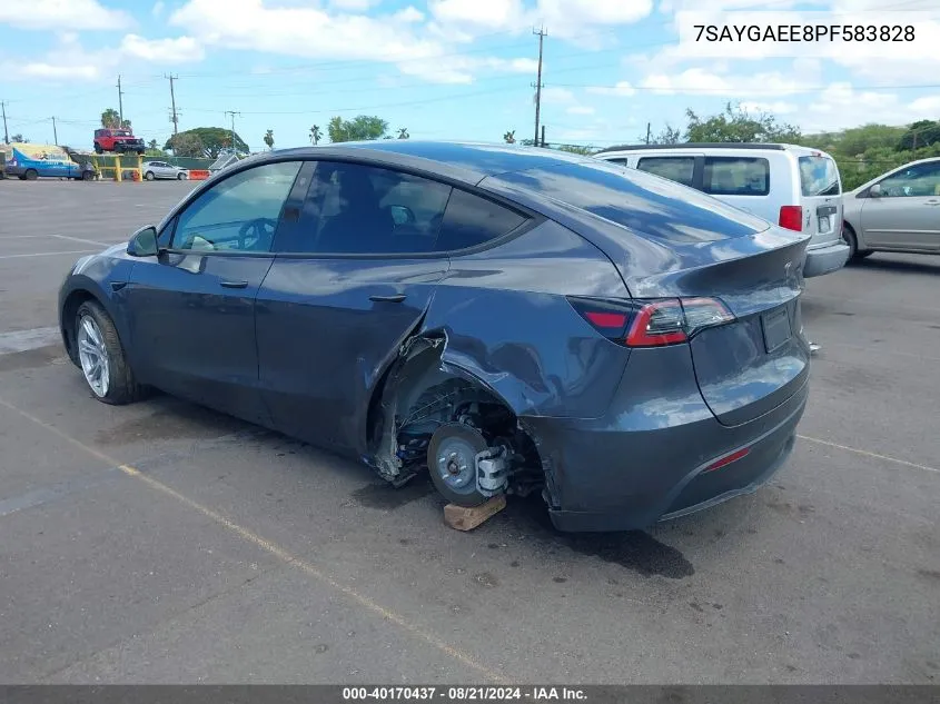 2023 Tesla Model Y VIN: 7SAYGAEE8PF583828 Lot: 40170437