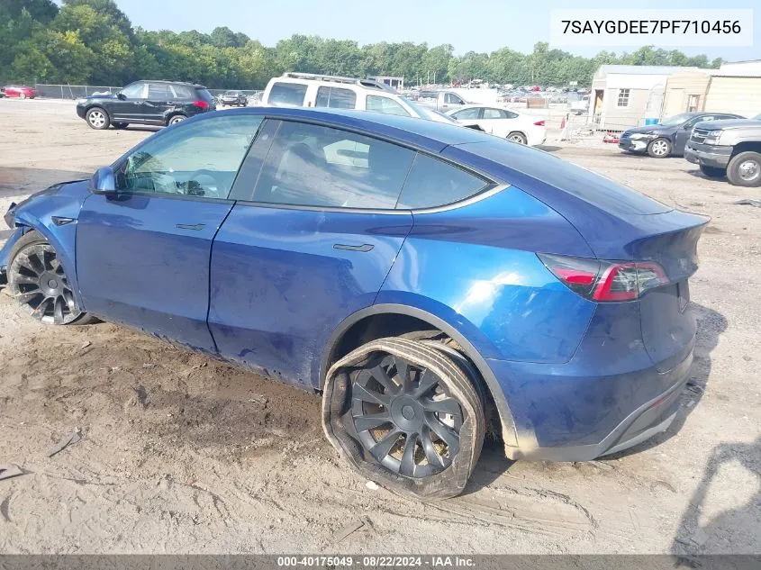 2023 Tesla Model Y Awd/Long Range Dual Motor All-Wheel Drive VIN: 7SAYGDEE7PF710456 Lot: 40175049