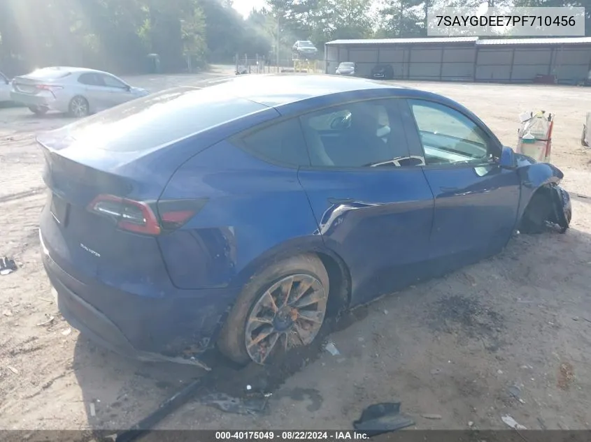 2023 Tesla Model Y Awd/Long Range Dual Motor All-Wheel Drive VIN: 7SAYGDEE7PF710456 Lot: 40175049