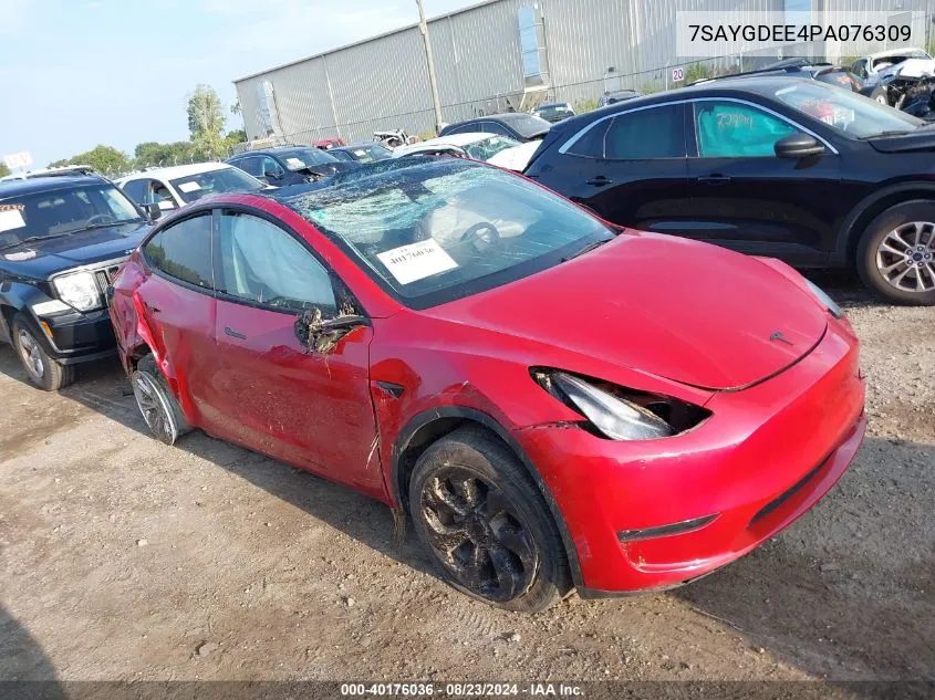 2023 Tesla Model Y Awd/Long Range Dual Motor All-Wheel Drive VIN: 7SAYGDEE4PA076309 Lot: 40176036